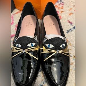 Kate Spade New York Cecilia black patent leather cat loafers size 8
